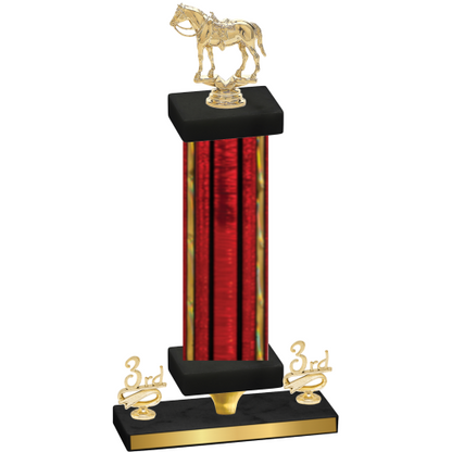 Premium Single Red Glacier Third Place Horses Trophy