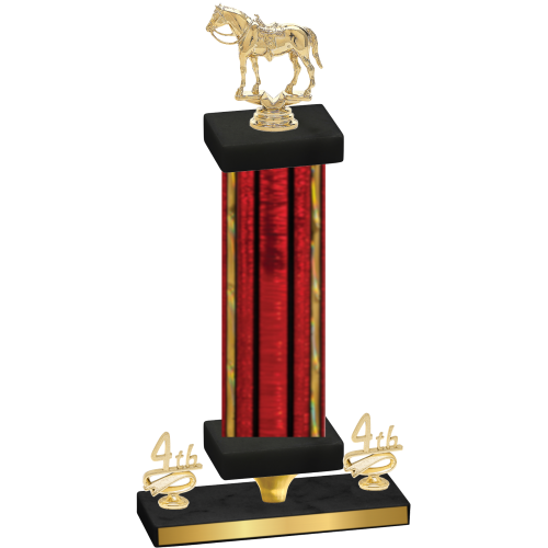 Premium Single Red Glacier Fourth Place Horses Trophy