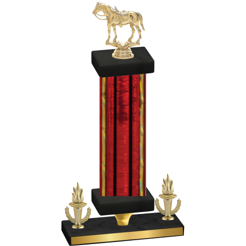 Premium Single Red Glacier Victory Horses Trophy