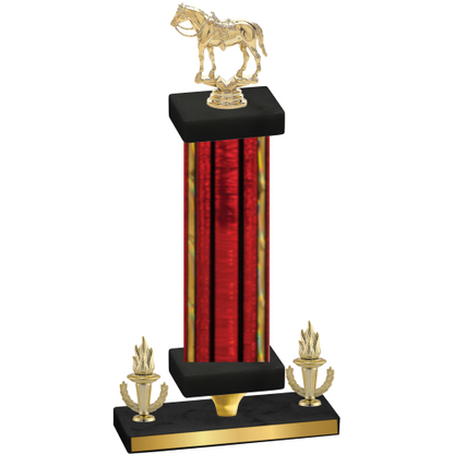 Premium Single Red Glacier Victory Horses Trophy