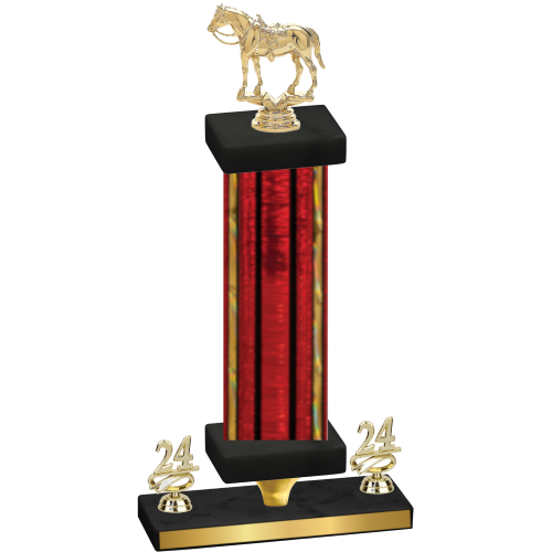 Premium Single Red Glacier Year Horses Trophy