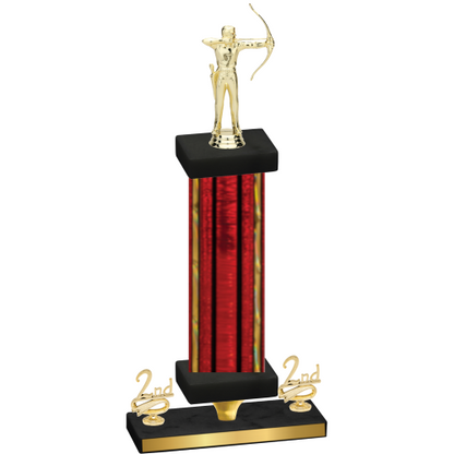 Premium Single Red Glacier Second Place Archery Trophy