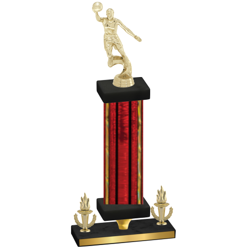 Premium Single Red Glacier Victory Basketball Trophy