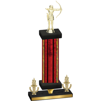 Premium Single Red Glacier Victory Archery Trophy