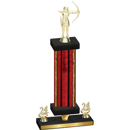 Premium Single Red Glacier Year Archery Trophy