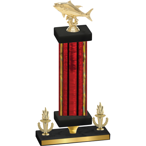 Premium Single Red Glacier Victory Fishing Trophy