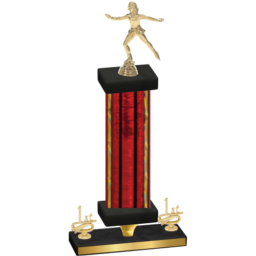 Premium Single Red Glacier First Place Skater Trophy