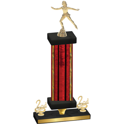 Premium Single Red Glacier Second Place Skater Trophy