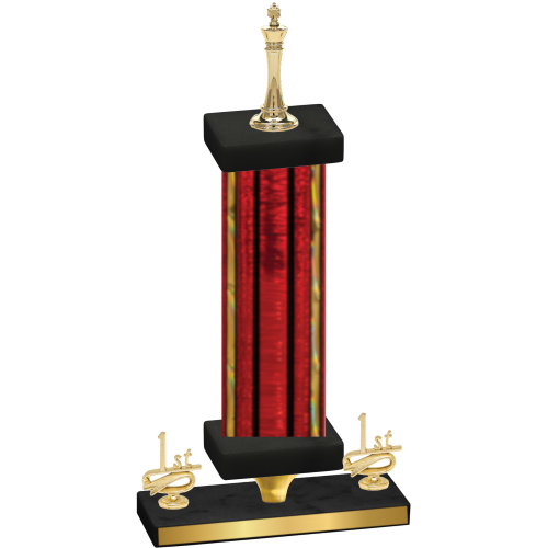 Premium Single Red Glacier First Place Chess Trophy