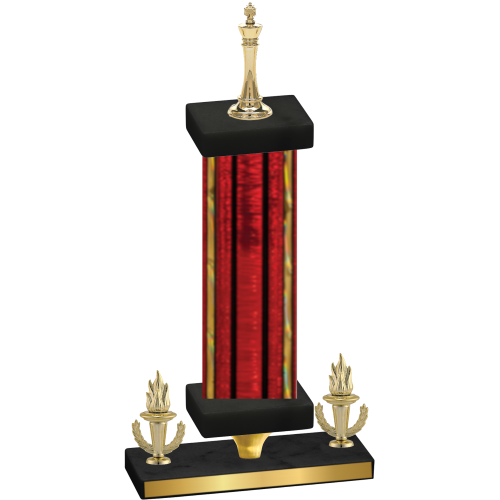 Premium Single Red Glacier Victory Chess Trophy