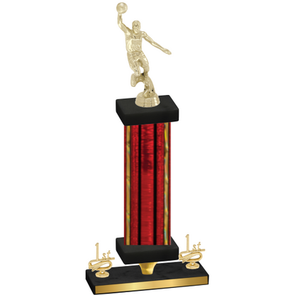 Premium Single Red Glacier First Place Basketball Trophy