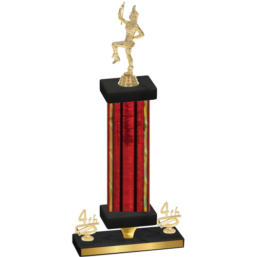 Premium Single Red Glacier Fourth Place Majorette Trophy