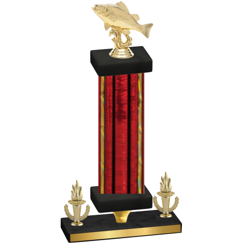 Premium Single Red Glacier Victory Fishing Trophy