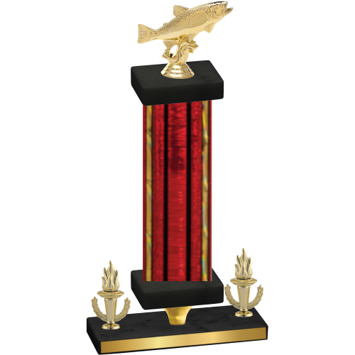 Premium Single Red Glacier Victory Fishing Trophy