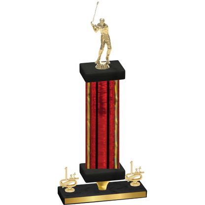 Premium Single Red Glacier First Place Golf Trophy