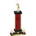 Premium Single Red Glacier Third Place Golf Trophy