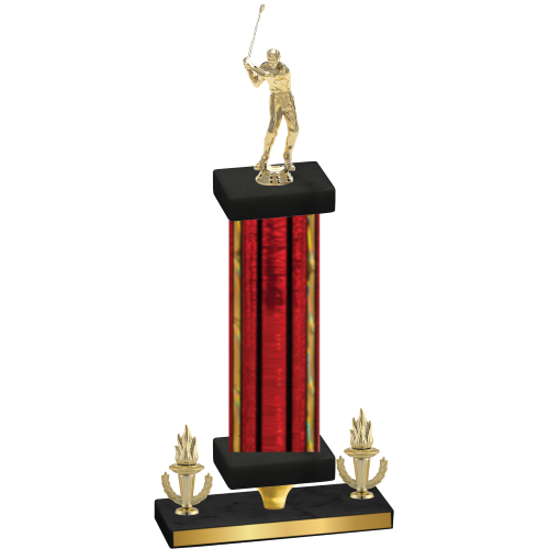 Premium Single Red Glacier Victory Golf Trophy