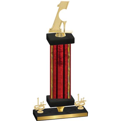 Premium Single Red Glacier First Place Golf Trophy