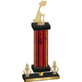 Premium Single Red Glacier Victory Golf Trophy