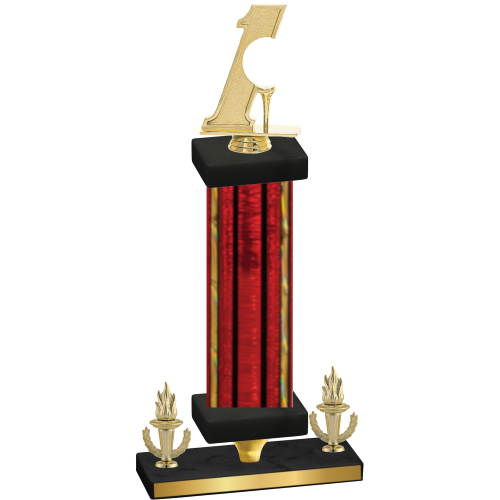 Premium Single Red Glacier Victory Golf Trophy