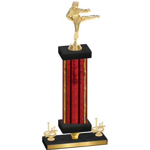 Premium Single Red Glacier First Place Karate Trophy