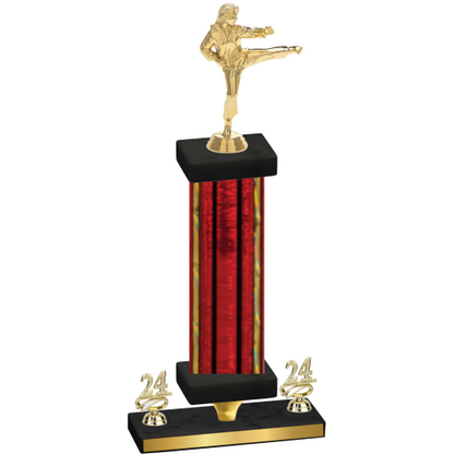 Premium Single Red Glacier Year Karate Trophy