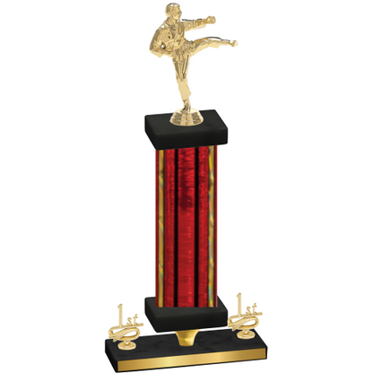 Premium Single Red Glacier First Place Karate Trophy