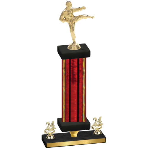 Premium Single Red Glacier Year Karate Trophy