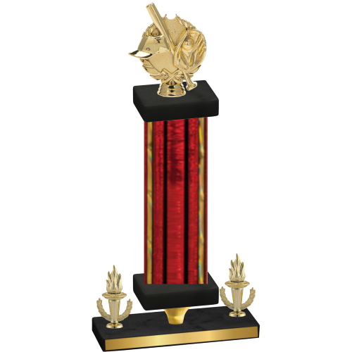 Premium Single Red Glacier Victory Baseball Trophy