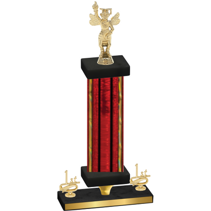 Premium Single Red Glacier First Place Academics Trophy