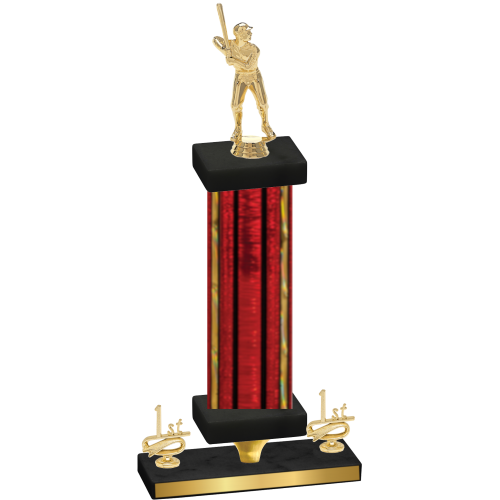 Premium Single Red Glacier First Place Baseball Trophy