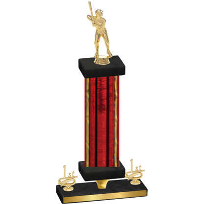 Premium Single Red Glacier First Place Baseball Trophy