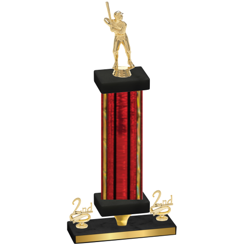 Premium Single Red Glacier Second Place Baseball Trophy