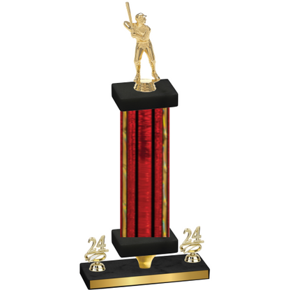 Premium Single Red Glacier Year Baseball Trophy