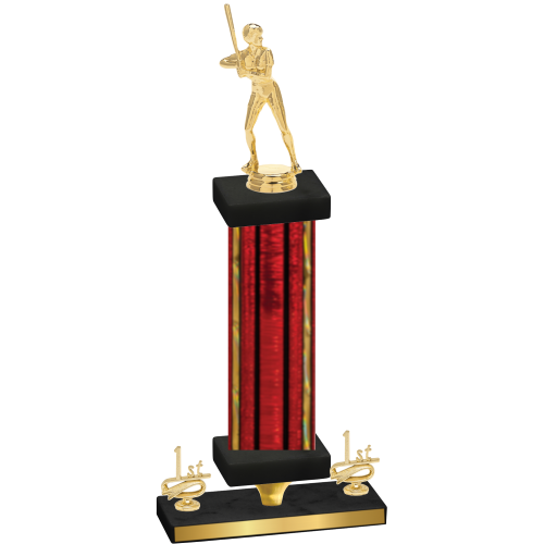 Premium Single Red Glacier First Place Softball Trophy