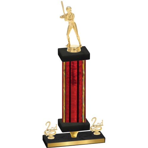 Premium Single Red Glacier Second Place Softball Trophy