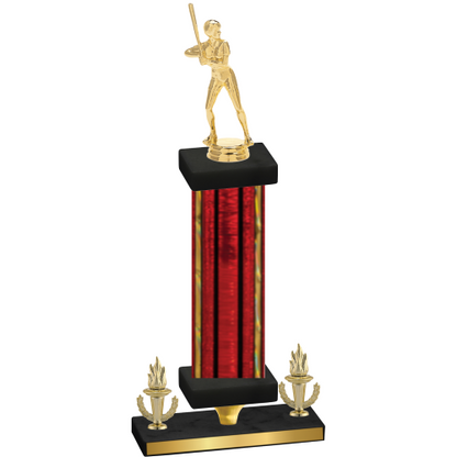 Premium Single Red Glacier Victory Softball Trophy