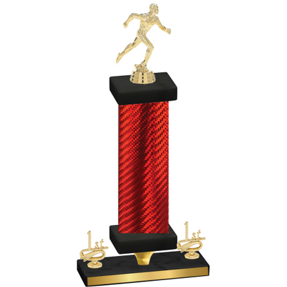 Premium Single Red Carbon Fiber First Place Running Trophy