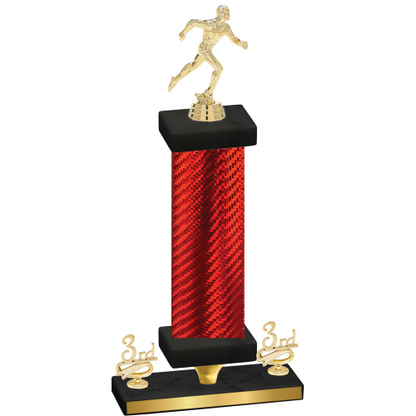 Premium Single Red Carbon Fiber Third Place Running Trophy