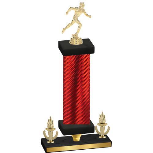 Premium Single Red Carbon Fiber Victory Running Trophy