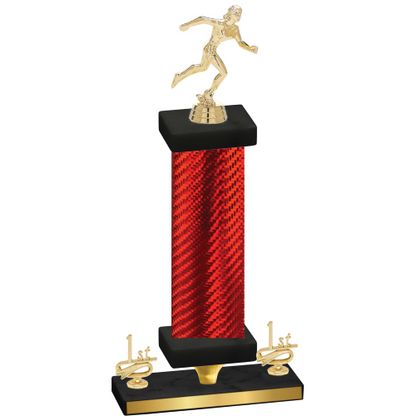 Premium Single Red Carbon Fiber First Place Running Trophy