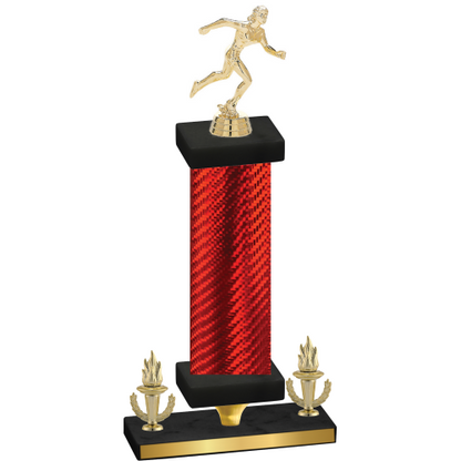 Premium Single Red Carbon Fiber Victory Running Trophy