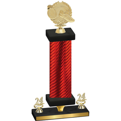 Premium Single Red Carbon Fiber Year Running Trophy