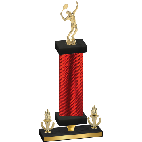 Premium Single Red Carbon Fiber Victory Tennis Trophy