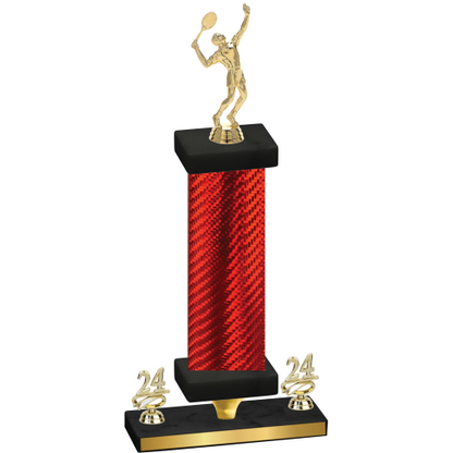 Premium Single Red Carbon Fiber Year Tennis Trophy