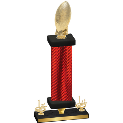 Premium Single Red Carbon Fiber First Place Football Trophy