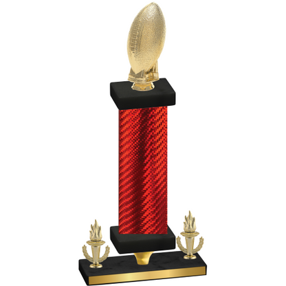 Premium Single Red Carbon Fiber Victory Football Trophy