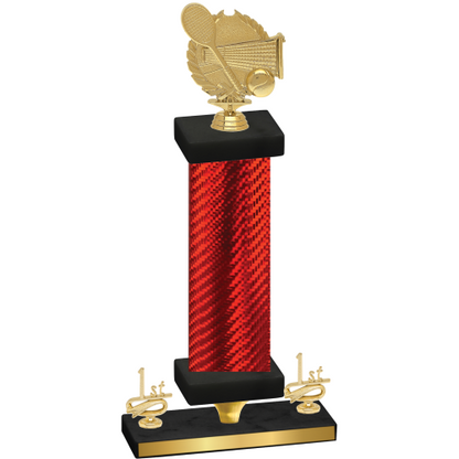 Premium Single Red Carbon Fiber First Place Tennis Trophy