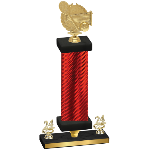 Premium Single Red Carbon Fiber Year Tennis Trophy