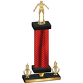 Premium Single Red Carbon Fiber Victory Wrestling Trophy